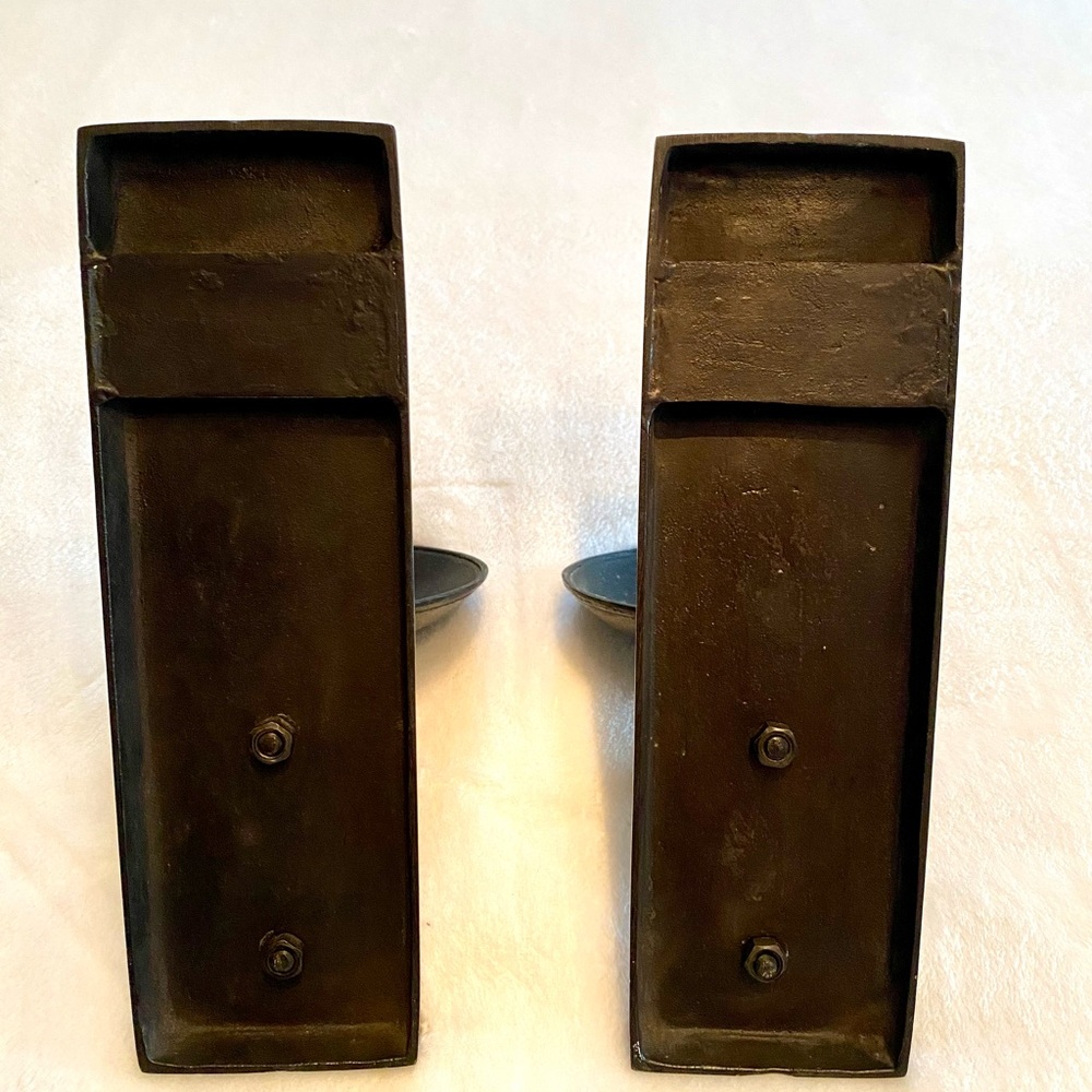 Set of two Heavy Black Iron Wall Sconces - Picture 4 of 4